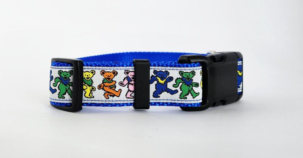 1" Blue Dancing Bears Dog Collar, Leash, or Harness image 1