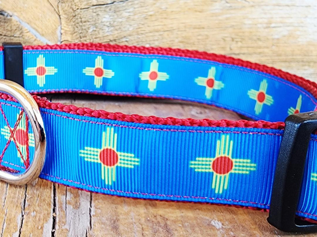 1" Blue Zia NM Dog Collar, Leash, or Martingale image 4