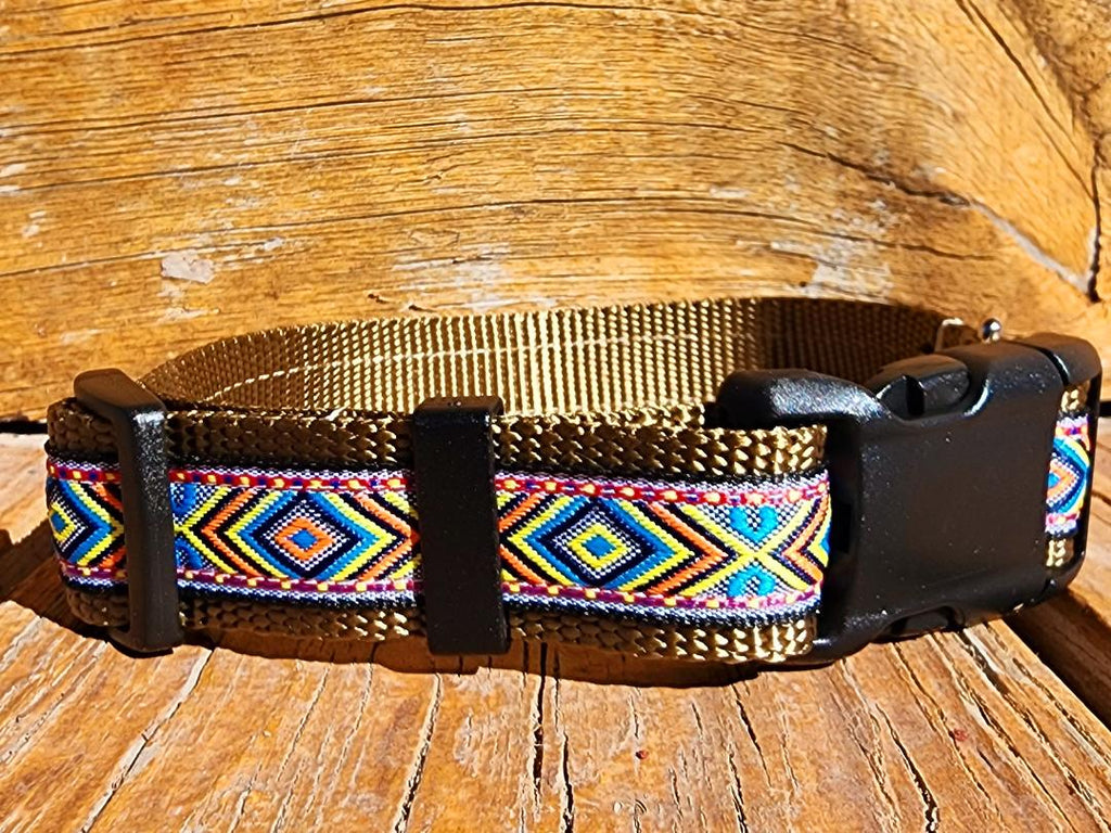 1" Tan Southwest Dog Collar, Leash, or Martingale 1" Wide image 4