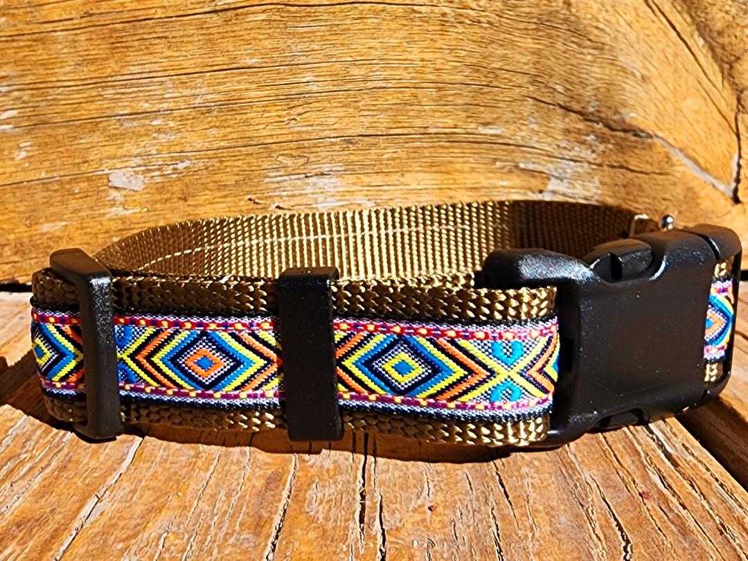 1" Tan Southwest Dog Collar, Leash, or Martingale 1" Wide image 4