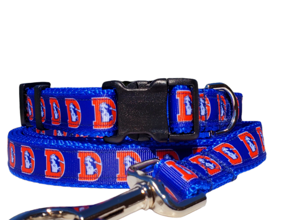 3/4" Retro Broncos Dog Collar, Leash, Martingale, or Harness image 0