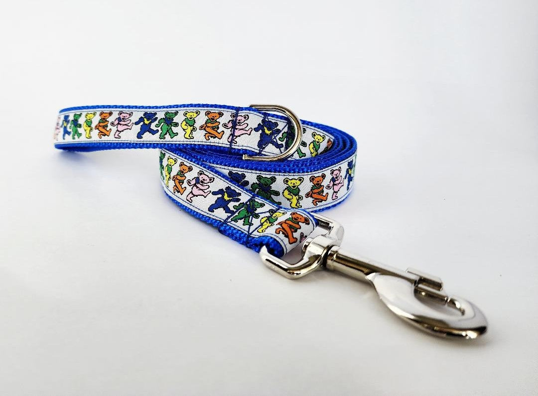 1" Blue Dancing Bears Dog Collar, Leash, or Harness image 5