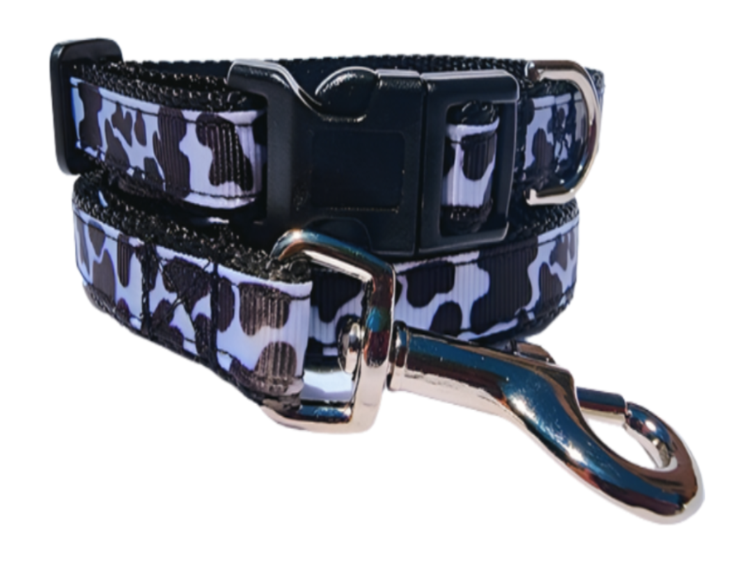 1/2" Cow Print Dog Collar, Leash, or Harness image 0