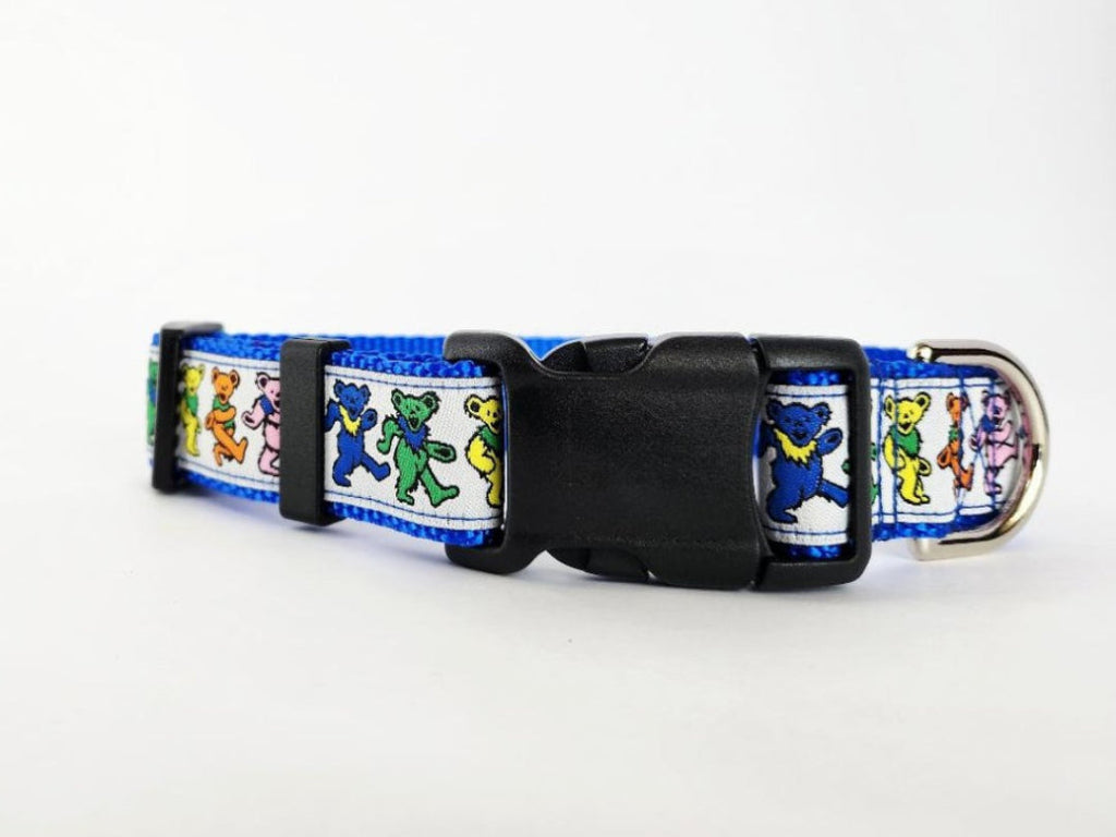 1" Blue Dancing Bears Dog Collar, Leash, or Harness