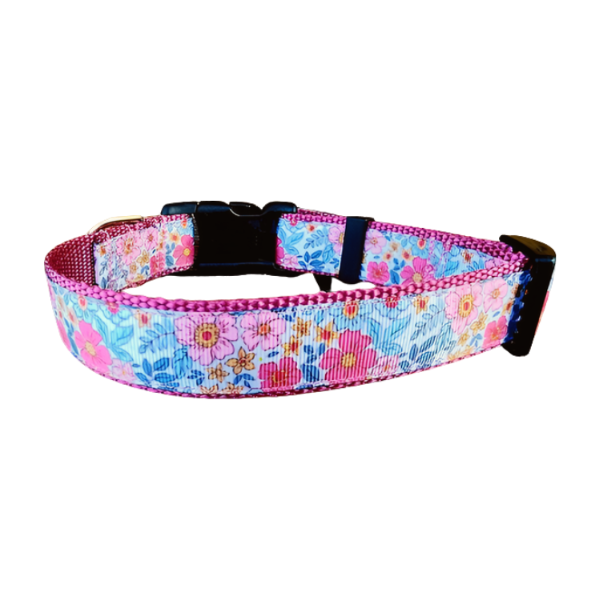 1" Pink Flower Dog Collar, Leash, or Martingale image 3
