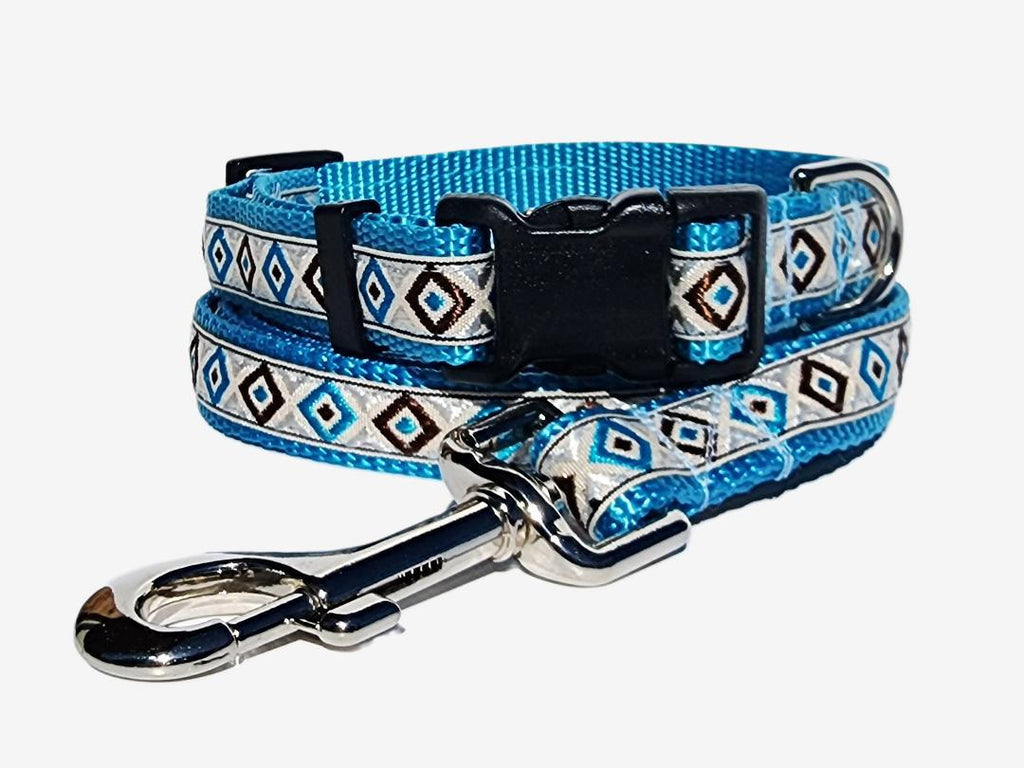 3/4" Blue Southwest Dog Collar, Leash, Martingale, Harness image 0