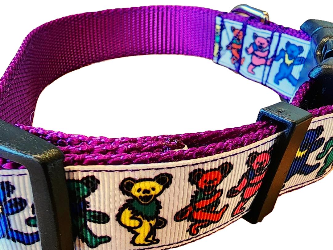 1" Purple Dancing Bears Dog Collar or Leash image 1
