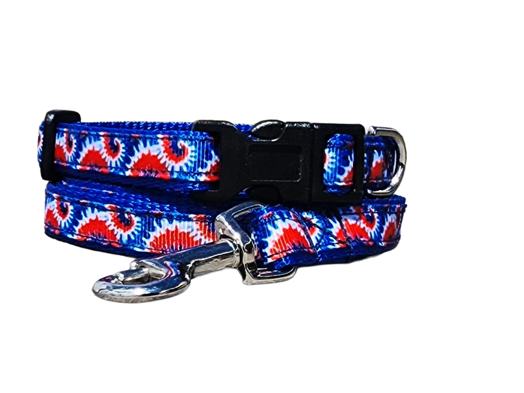 Tie Dye Dog Collar or Leash- 1/2" image 1
