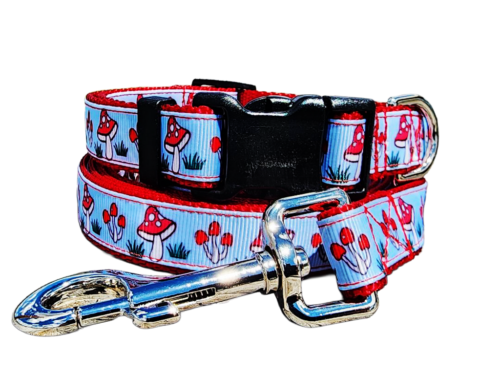 3/4" Mushroom Dog Collar or Leash