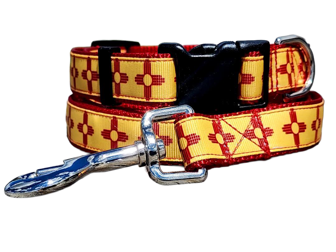 3/4" New Mexico Zia Dog Collar or Leash