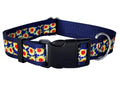 1.5" Blue Sunflower Dog Collar image 1