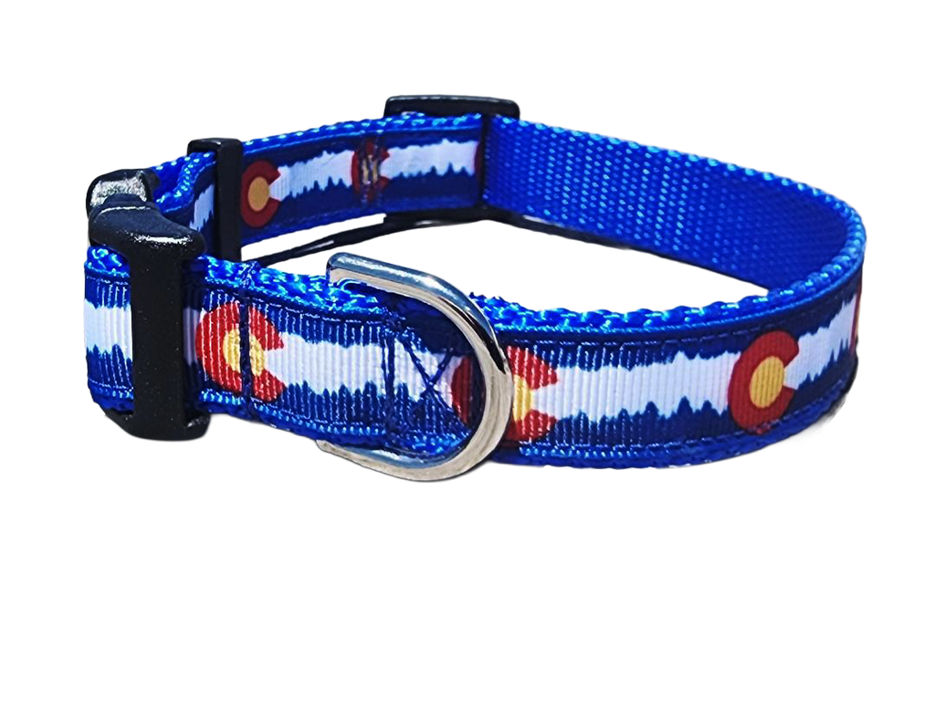 3/4" Blue Colorado Dog Collar, Leash, or Martingale