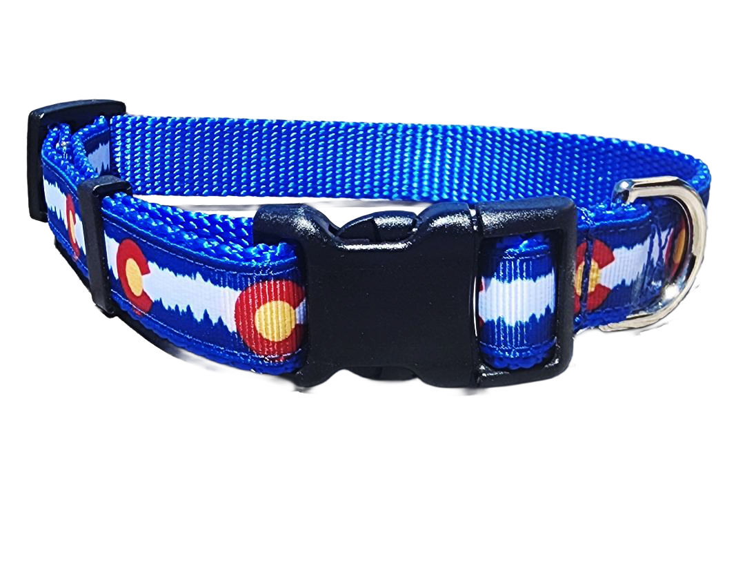 3/4" Blue Colorado Dog Collar, Leash, or Martingale