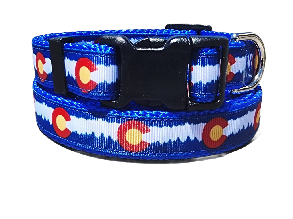 3/4" Blue Colorado Dog Collar, Leash, or Martingale