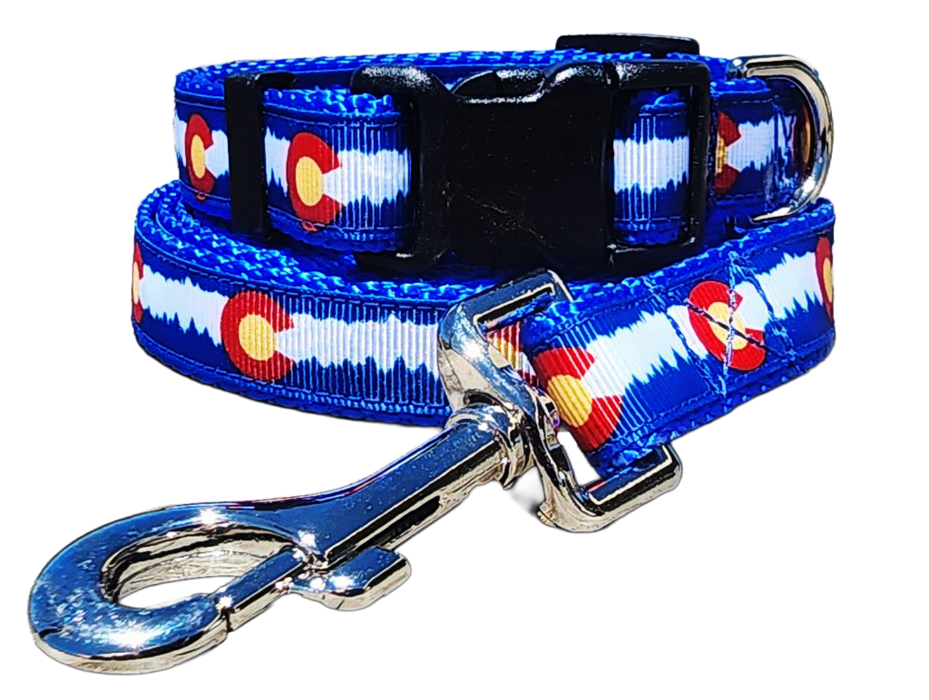 3/4" Blue Colorado Dog Collar, Leash, or Martingale