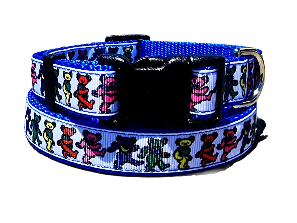 3/4" Blue Dancing Bears Collar or Leash