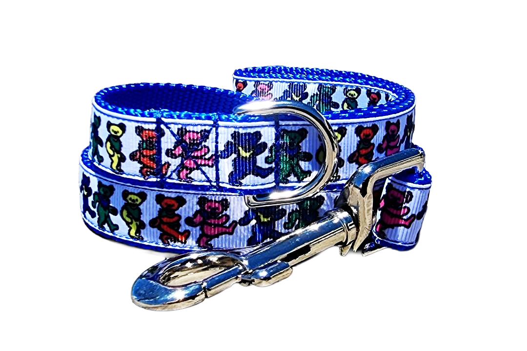 3/4" Blue Dancing Bears Collar or Leash