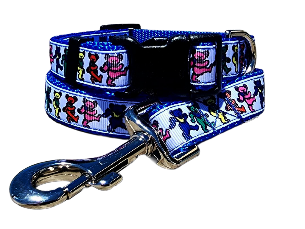 3/4" Blue Dancing Bears Collar or Leash
