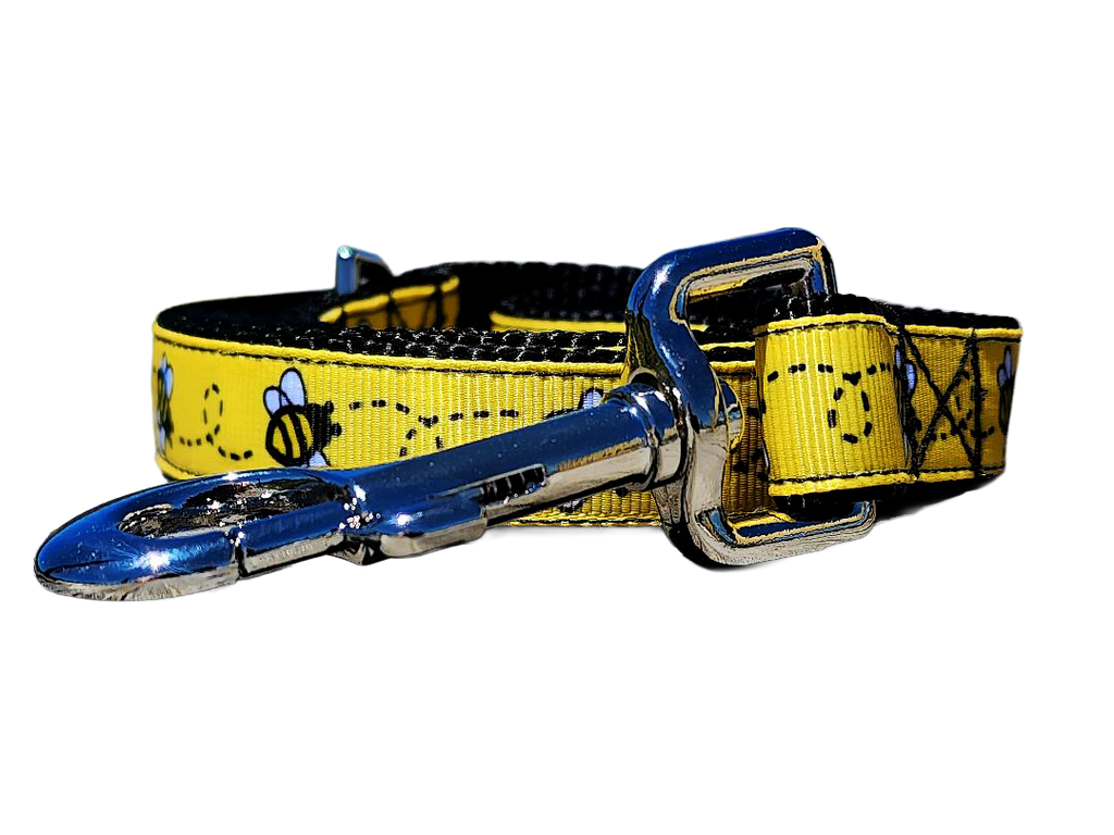 3/4" Black Bee Dog Collar or Leash