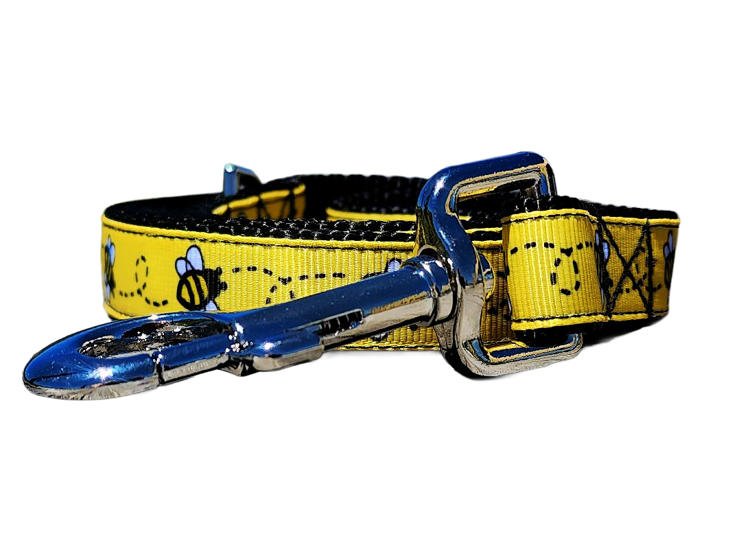 3/4" Black Bee Dog Collar or Leash