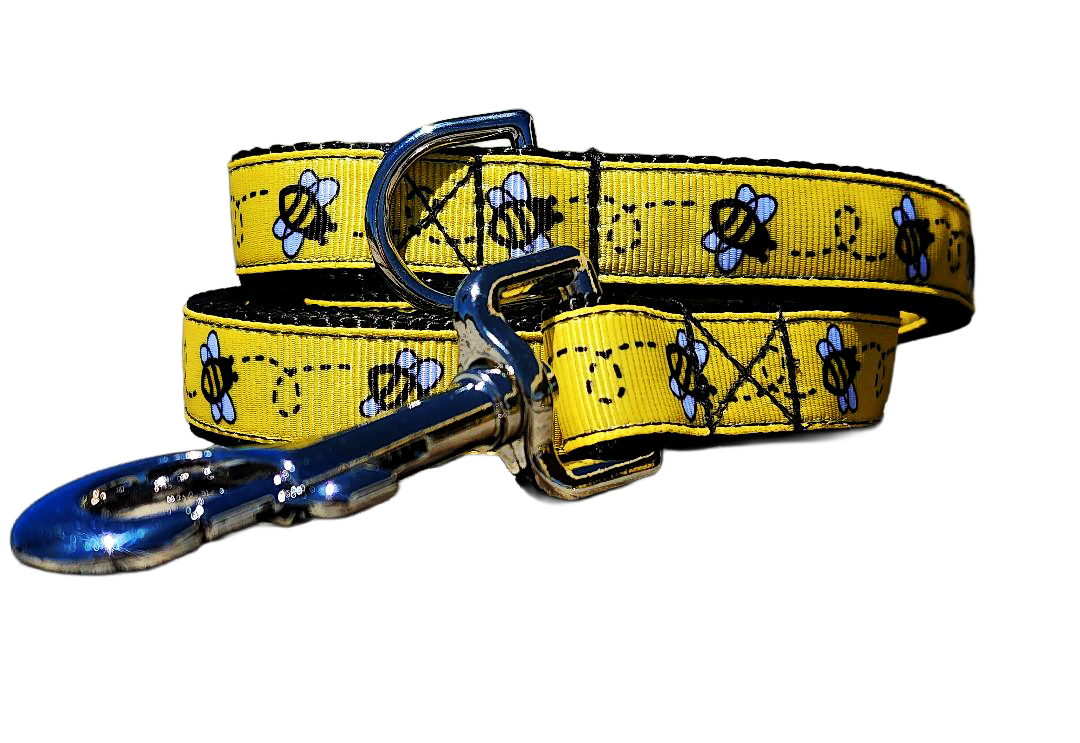 3/4" Black Bee Dog Collar or Leash