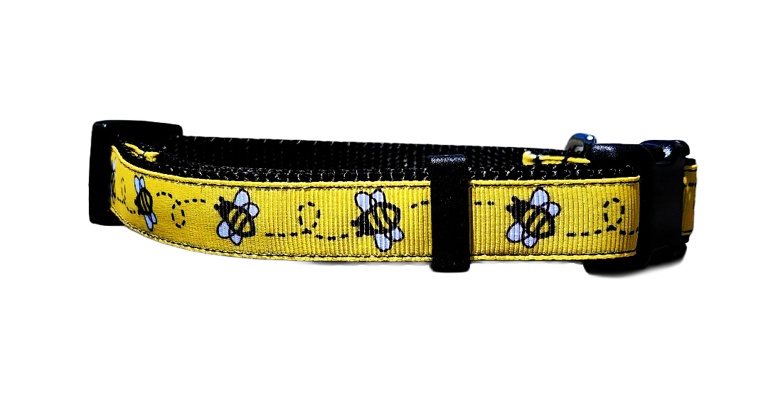 3/4" Black Bee Dog Collar or Leash