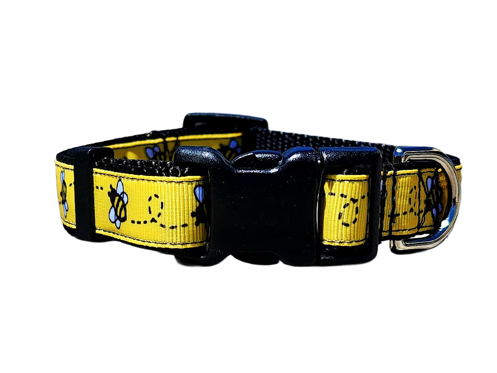 3/4" Black Bee Dog Collar or Leash