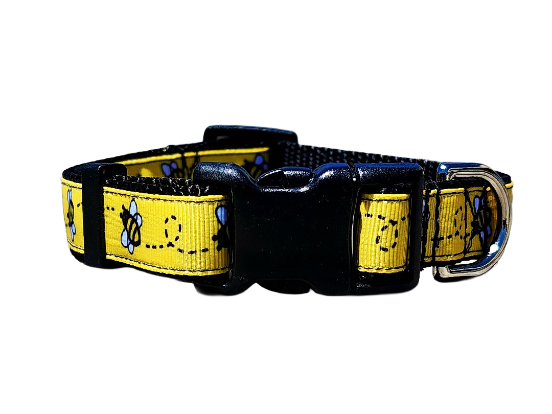 3/4" Black Bee Dog Collar or Leash