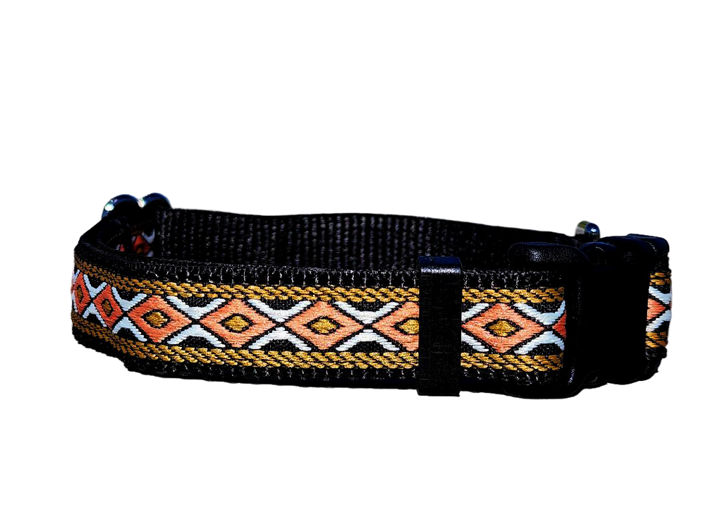 3/4" Black Southwest Dog Collar or Leash