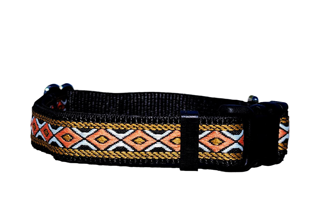 3/4" Black Southwest Dog Collar or Leash