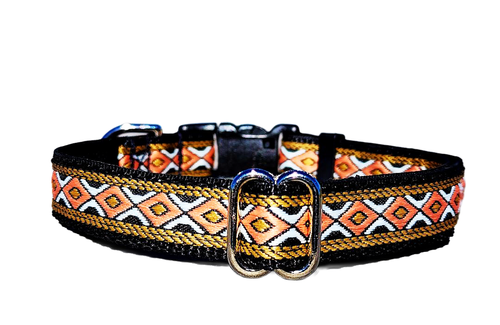 3/4" Black Southwest Dog Collar or Leash