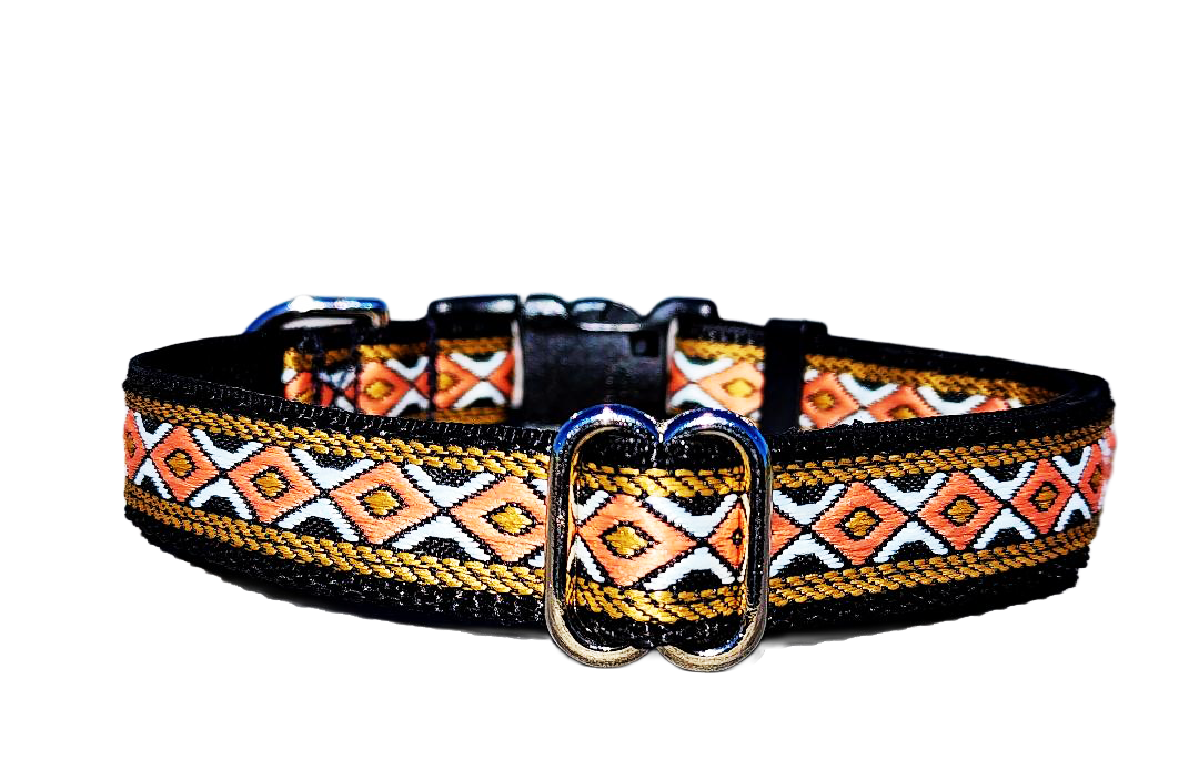 3/4" Black Southwest Dog Collar or Leash