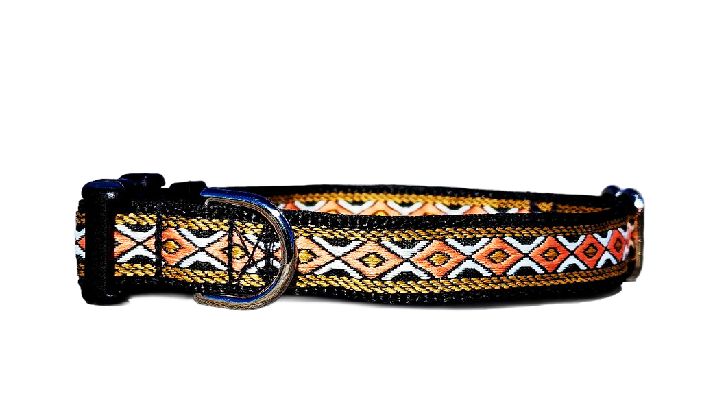 3/4" Black Southwest Dog Collar or Leash