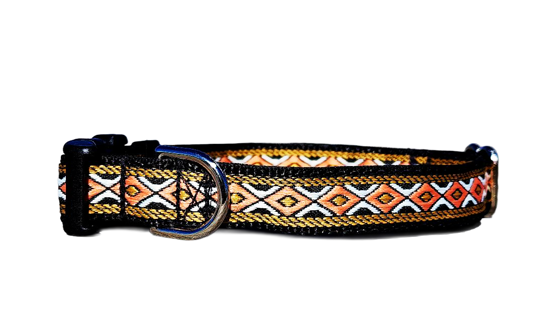 3/4" Black Southwest Dog Collar or Leash