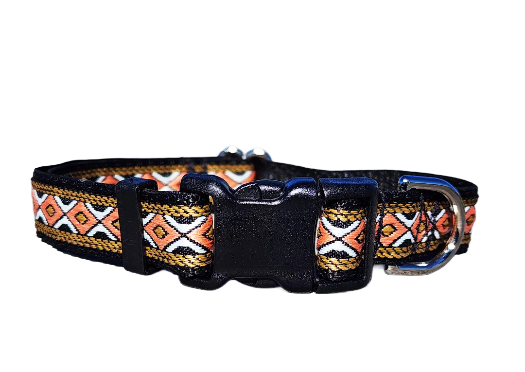 3/4" Black Southwest Dog Collar or Leash