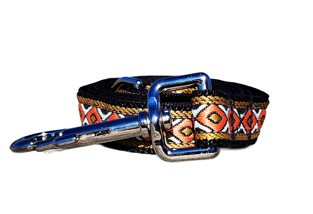 3/4" Black Southwest Dog Collar or Leash