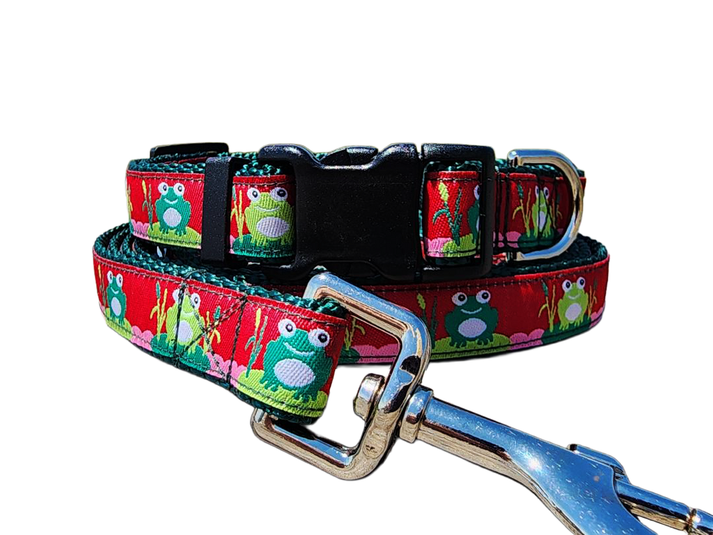 3/4" Frog Spring Dog Collar or Leash