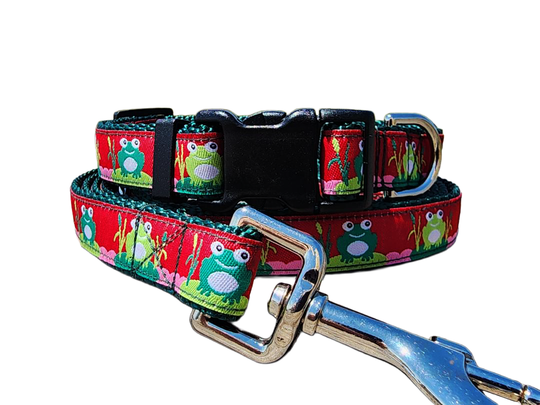 3/4" Frog Spring Dog Collar or Leash
