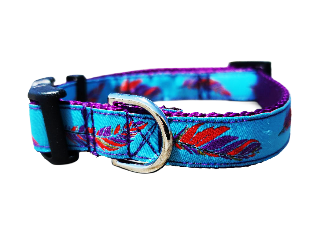 3/4" Southwest Feather Dog Collar or Leash