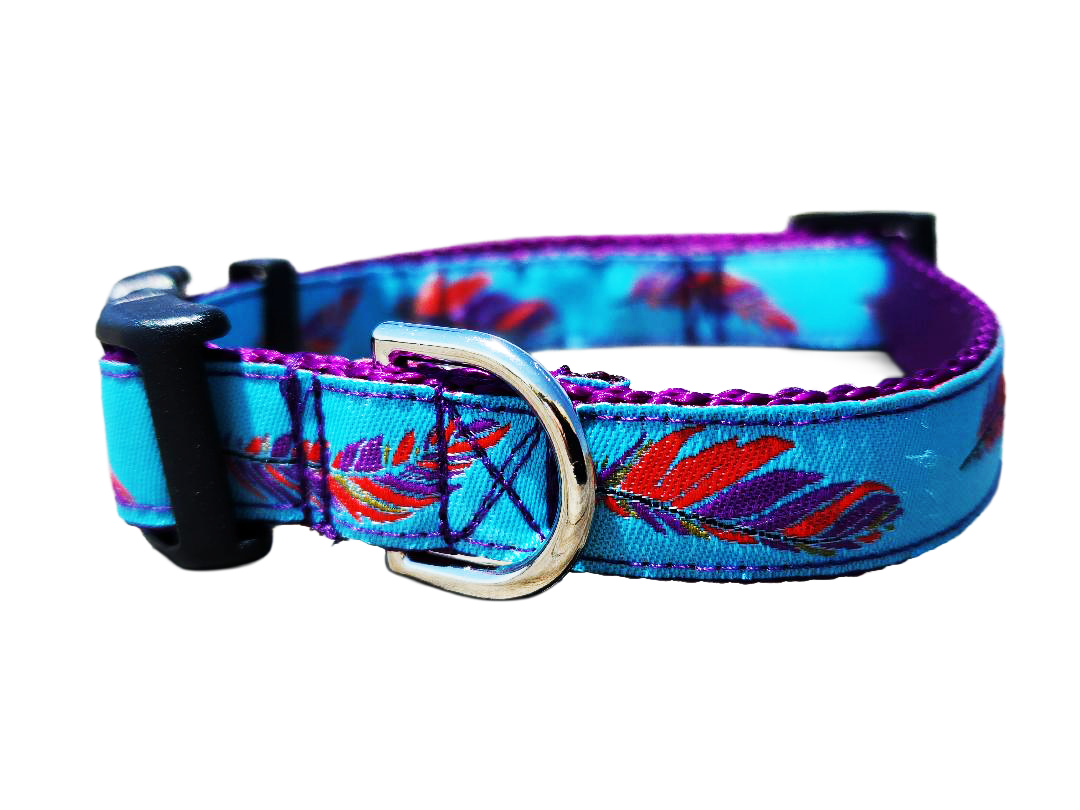 3/4" Southwest Feather Dog Collar or Leash