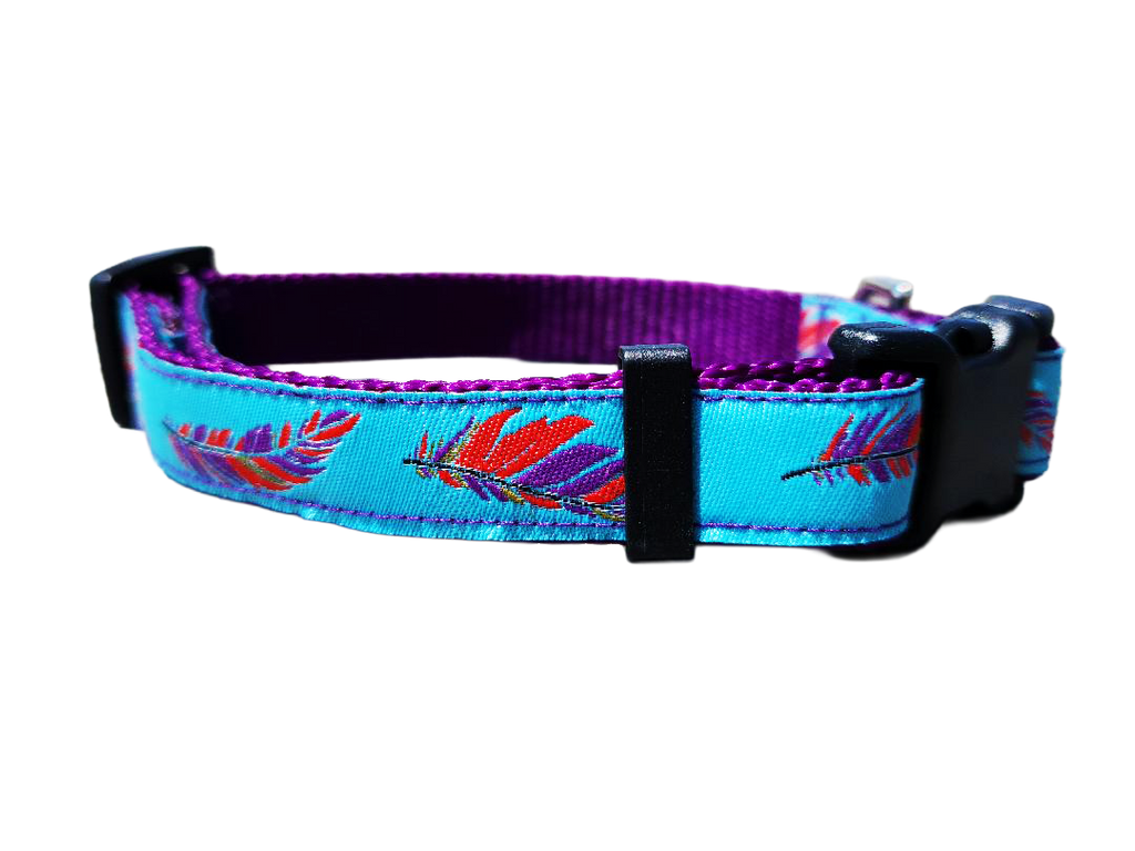 3/4" Southwest Feather Dog Collar or Leash