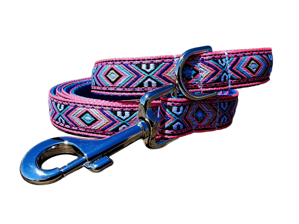 3/4" Pink Southwest Dog Collar or Leash