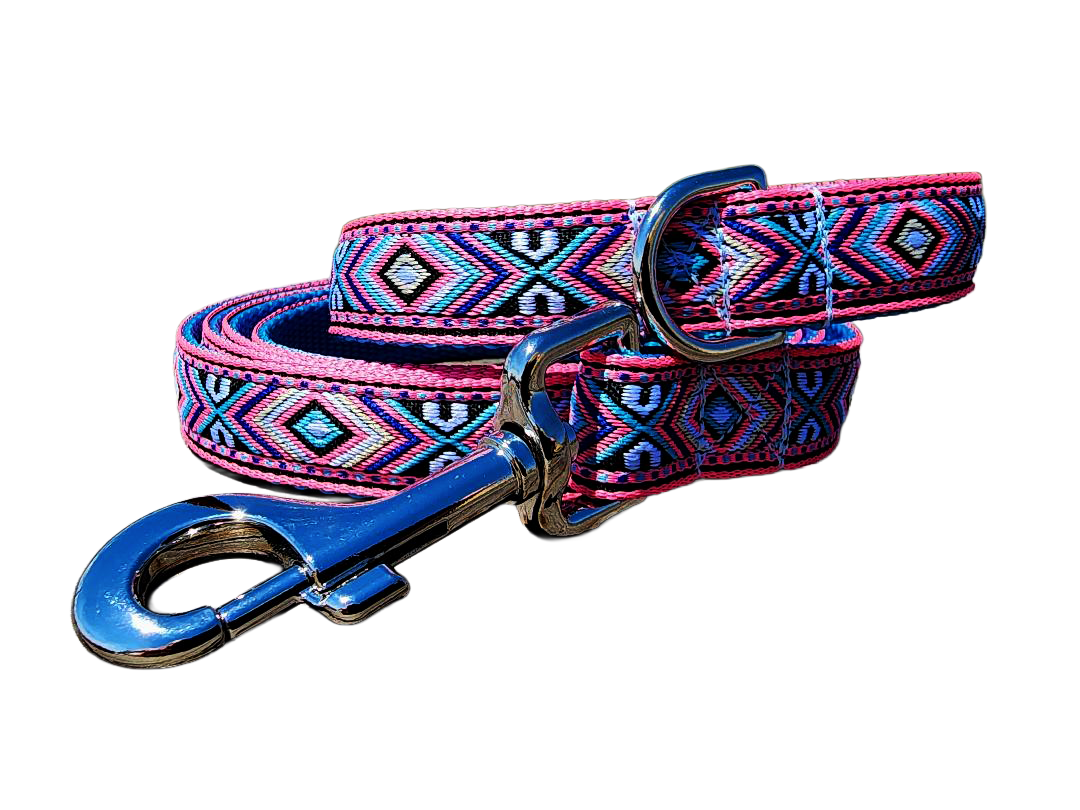 3/4" Pink Southwest Dog Collar or Leash