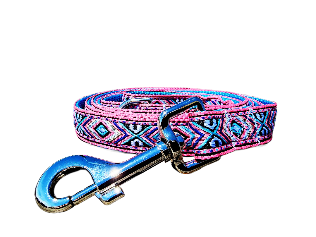 3/4" Pink Southwest Dog Collar or Leash
