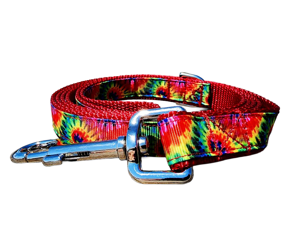 3/4" Red Tie-Dye Dog Collar or Leash