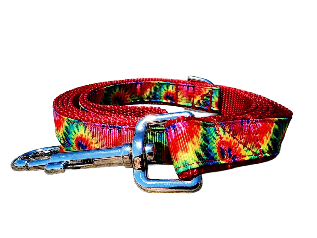 3/4" Red Tie-Dye Dog Collar or Leash