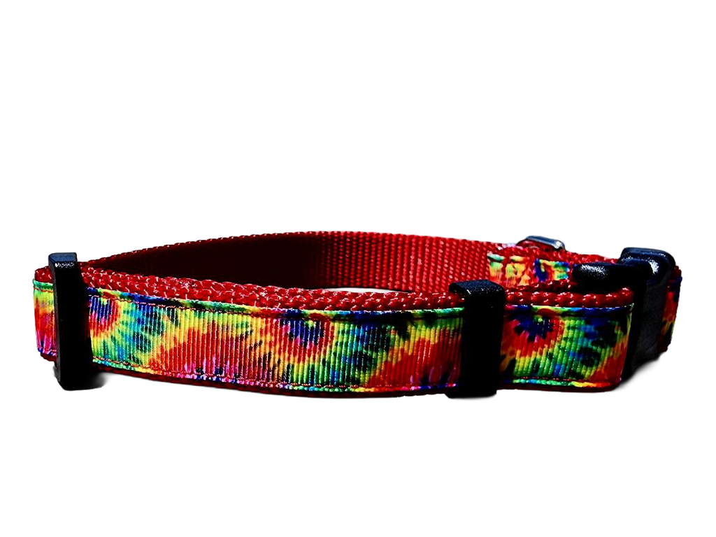 3/4" Red Tie-Dye Dog Collar or Leash