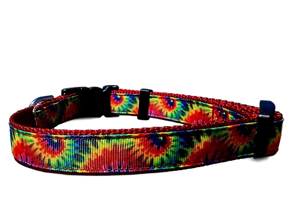 3/4" Red Tie-Dye Dog Collar or Leash