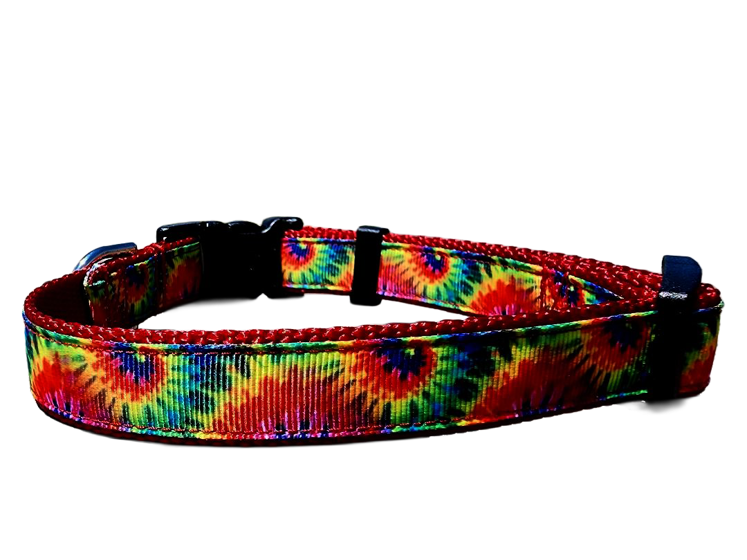 3/4" Red Tie-Dye Dog Collar or Leash