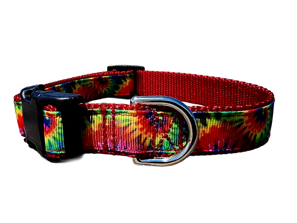 3/4" Red Tie-Dye Dog Collar or Leash